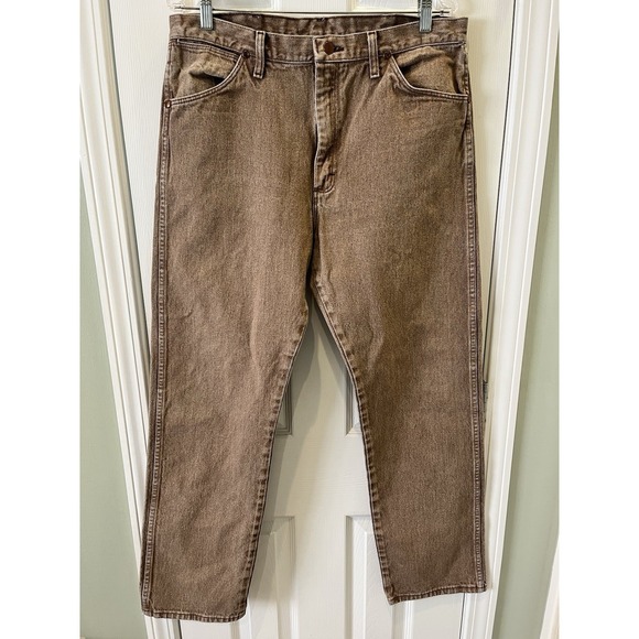 Wrangler Other - Wrangler Mens Cowboy Cut Original Fit Jeans 35x32 Vintage Wash Brown 13MWZBW